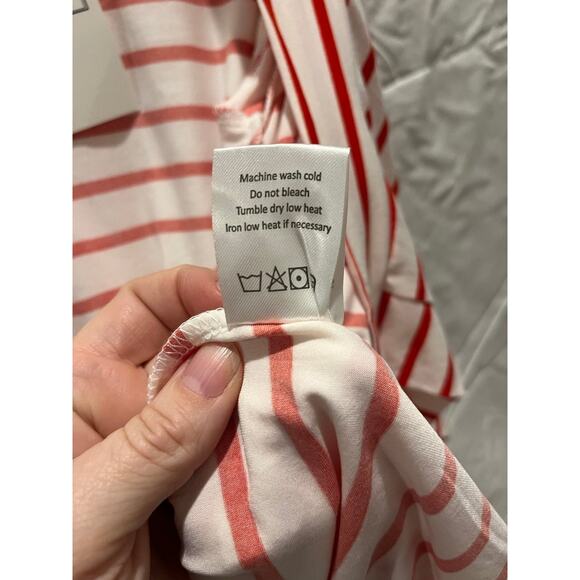 Ninexis Open Front 3/4 Sleeve Cardigan red/white stripe Medium Valentine's Day - Picture 5 of 5